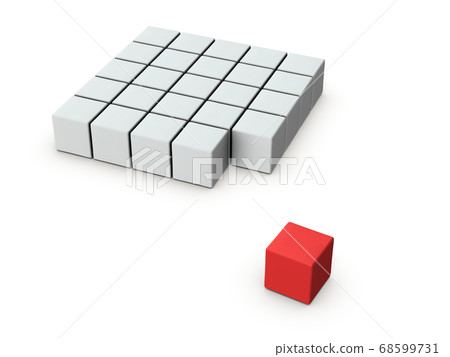 獨立於多數的個人。 3D渲染。 68599731