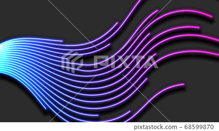 Blue ultraviolet neon curved wavy lines abstract - Stock Illustration ...
