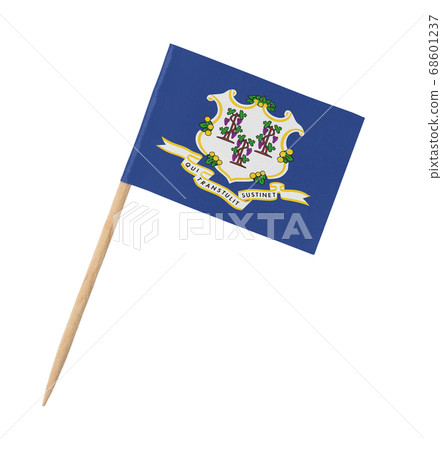 Small paper US-state flag on wooden stick - 68601237