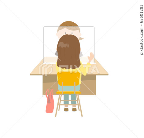 OL（女性）通過亞克力板為客戶提供服務 68601283