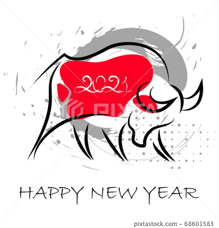 Chinese new year 2021 background. Ox, bull, cow 68601583