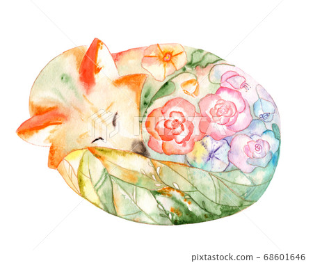 watercolor drawing - illustration of a sleeping 68601646