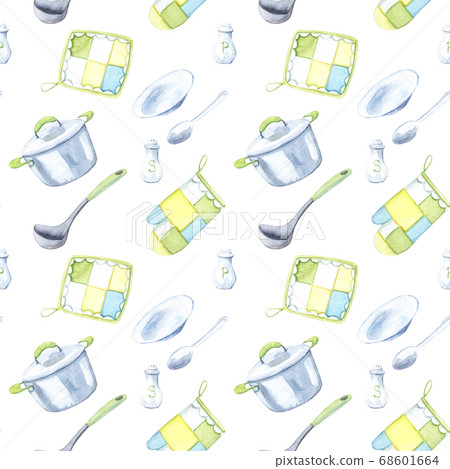 watercolor drawings of kitchen appliances and 68601664