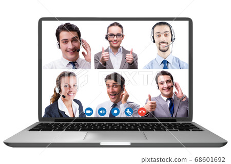 Concept of virtual collaboration through videoconferencing 68601692