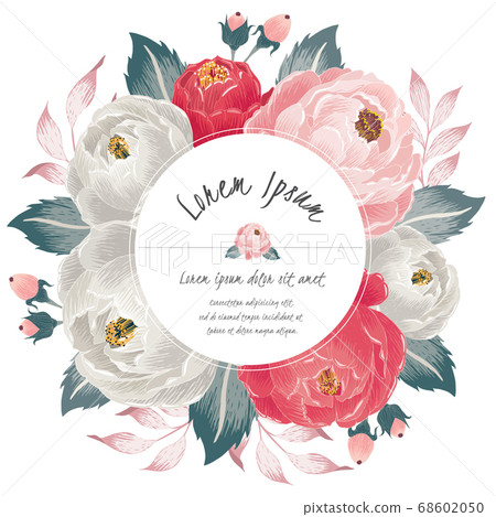 Vector illustration of a floral frame in spring - Stock Illustration ...