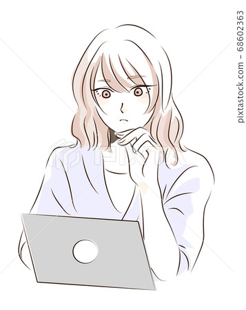 Woman working remotely 68602363