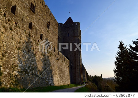 Evening view of Carcassonne Castle 68602877