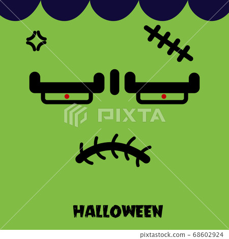 Happy Halloween greeting card with cute  face. Holidays cartoon character vector. 68602924