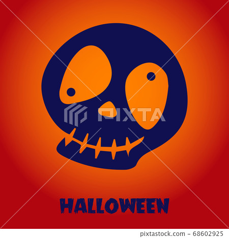 Happy Halloween greeting card with cute face. Holidays cartoon character vector. Happy Halloween greeting card with cute face. Holidays cartoon character vector. 68602925