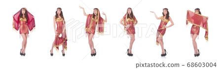 Woman in eastern dress isolated on white Woman in eastern dress isolated on white 68603004
