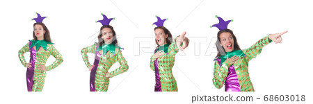Funny clown isolated on white 68603018
