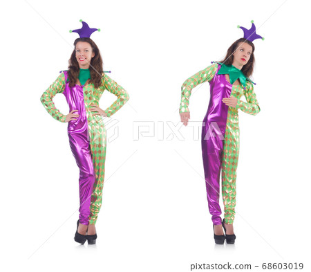 Funny clown isolated on white 68603019