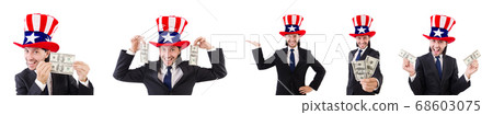 Man with american dollar and hat Man with american dollar and hat 68603075
