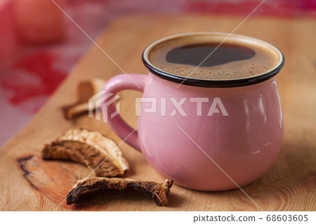 Mushroom coffee chaga superfood. Dried mushrooms Mushroom coffee chaga superfood. Dried mushrooms 68603605