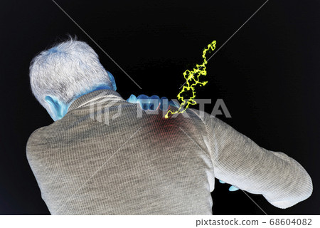 Image of a man with severe pain in his shoulder 68604082