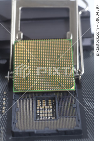 Intel LGA 1151 cpu socket on motherboard Computer 68604597