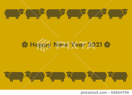 新年賀卡:2021牛年牛圖線 新年賀卡:2021牛年牛圖線 68604799