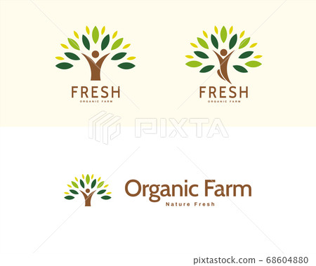 Organic production logo set Organic production logo set 68604880