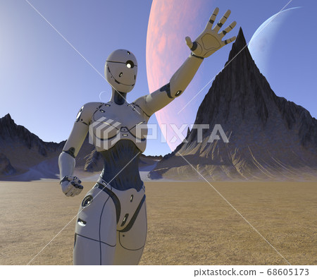 AI robot female android android perming3DCG illustration material AI robot female android android perming3DCG illustration material 68605173