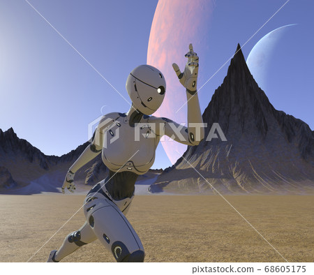 AI robot female android android perming3DCG illustration material AI robot female android android perming3DCG illustration material 68605175