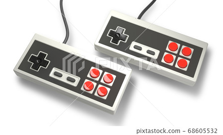 Retro computer gaming controller joystick on a... - Stock Illustration ...