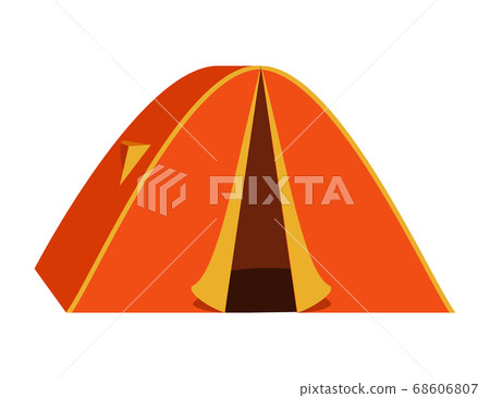 Bright orange tourist tent icon. Isolated on white background. Bright orange tourist tent icon. Isolated on white background. 68606807