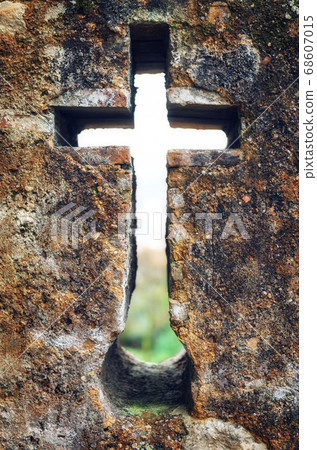 ancient medieval arrow slit ancient medieval arrow slit 68607015