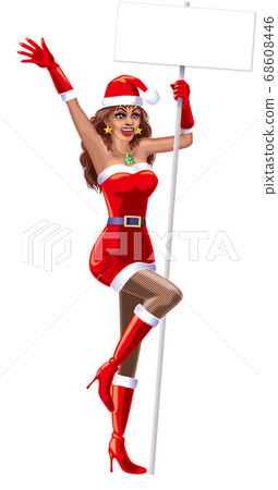 Santa Claus Bijin Placard 68608446