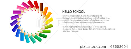 The sun from color pencils banner 68608604