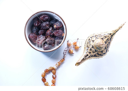 the concept of ramadan, date fruits in a bowl  68608615