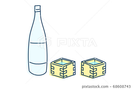 Image illustration of two people drinking sake 68608743