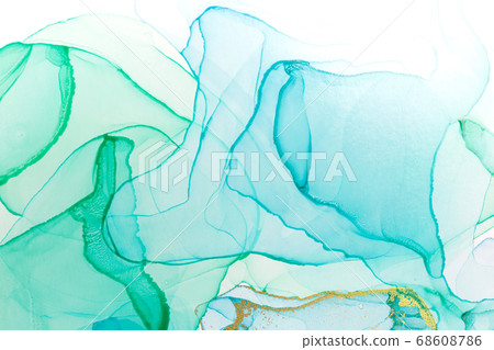 Alcohol ink blue and green abstract background. Ocean style watercolor texture. Alcohol ink blue and green abstract background. Ocean style watercolor texture. 68608786