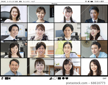 Web conference screen 16 people 68610773