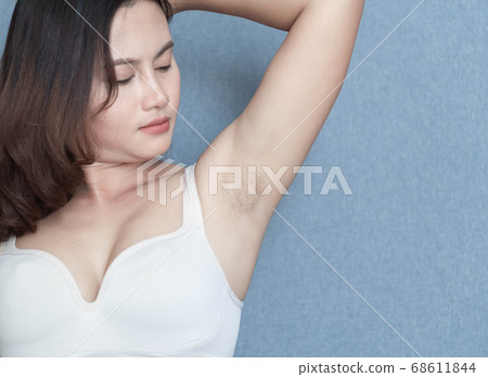 Women problem black armpit with grey background Women problem black armpit with grey background 68611844
