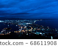 A night view of Hakodate with a blue glow of 1 million dollars 68611908