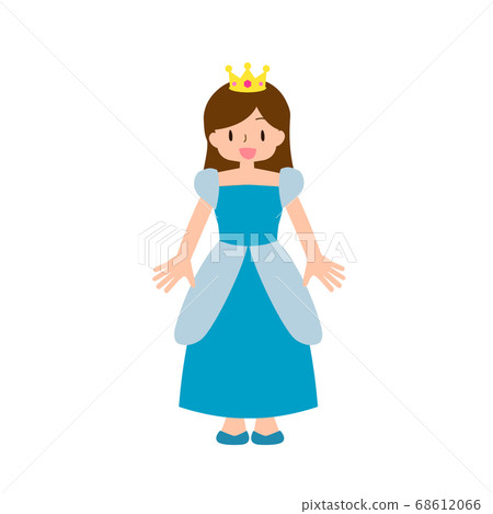 Princess girl in a blue dress 68612066