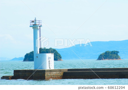 Ushimado Port One Letter Breakwater East Lighthouse and Setouchi Islands, Ushimado, Setouchi City, Okayama Prefecture 68612204