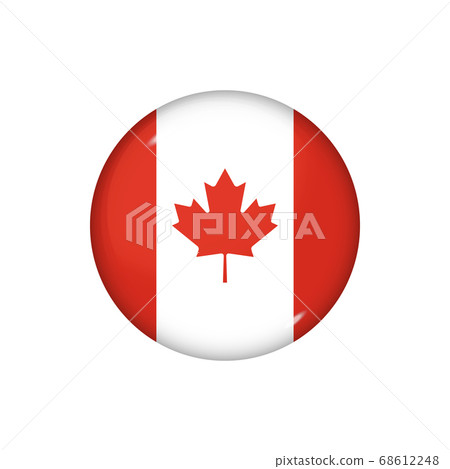Round flag of Canada. Vector illustration. Button, Round flag of Canada. Vector illustration. Button, 68612248