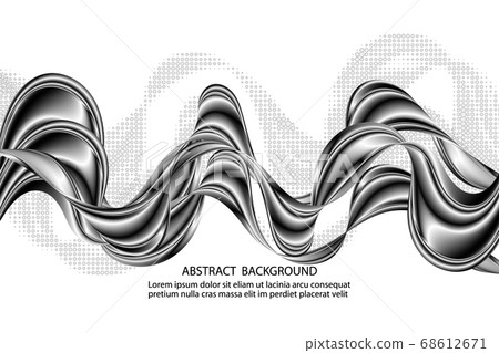 Black and White Background horizontal wave vector 68612671