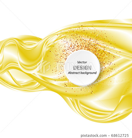 Abstract yellow color wave design element. Abstract smooth color wavy vector. Curve flow yellow motion illustration. Wave orange. 68612725