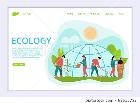 Concept of Ecology, website template, modern flat Concept of Ecology, website template, modern flat 68613752