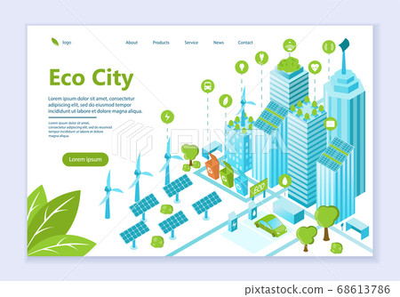Web template of eco city concept Web template of eco city concept 68613786