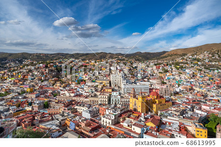 Panoramic view of Guanajuato, Mexico. UNESCO World Heritage Site. 68613995