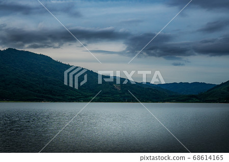 View of landscape nature in sky and cloud storm 68614165