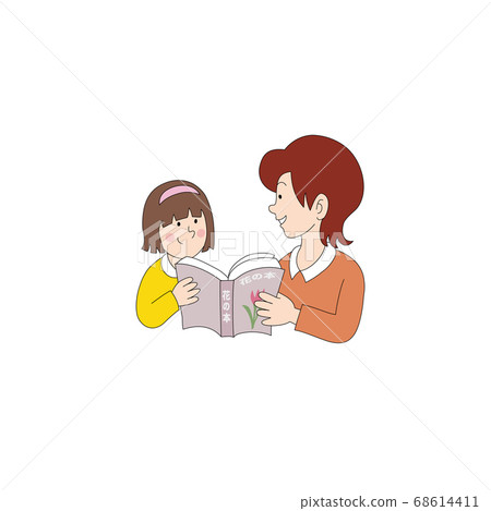 媽媽和女兒讀一本書 68614411