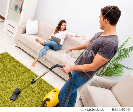 Young family doing cleaning at home Young family doing cleaning at home 68614960