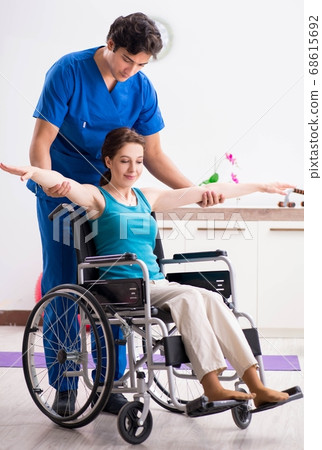 Woman recovering after traffic accident 68615692