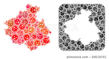 Map of Altai Republic - Evil Virus Mosaic with Hole Map of Altai Republic - Evil Virus Mosaic with Hole 68616591