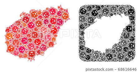 Map of Hainan Island - Virus Mosaic with Stencil 68616646