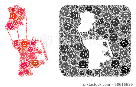 Map of Macau - Evil Virus Collage with Empty Space 68616659